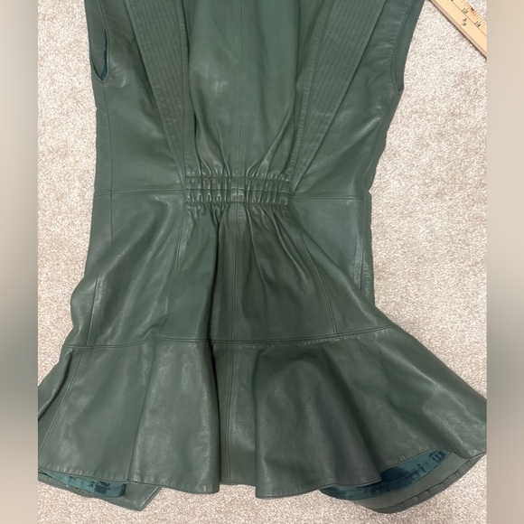 Retrofete - Jessica Leather Mini Dress - Army Green - size Small - Gorgeous Cond - Picture 12 of 16